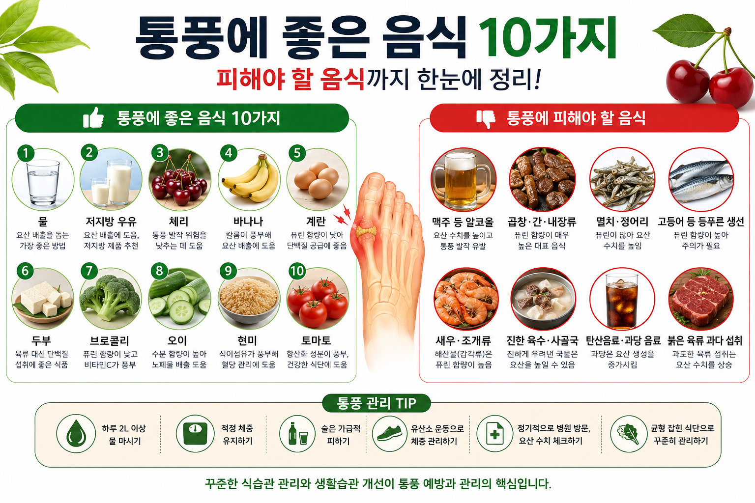 통풍에 좋은 음식
